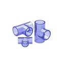 Equal PVC/UPVC Clear Tee Fitting PN16 for Water Supply & Irrigation 1/2"-4" DIN/ANSI Standards