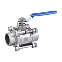 Stainless Steel SS 304 2 Pc 3pc Butt Welded Ball Valve