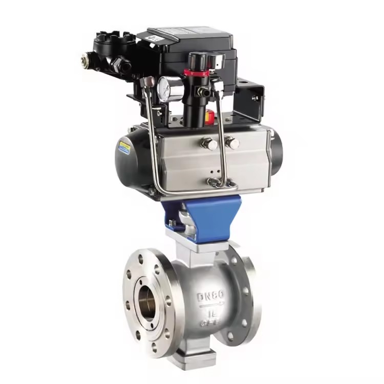 1/2"- 6" Stainless Steel Flanged v Port Ball Valve Pneumatic Segment Ball Valve