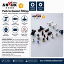 PU Pneumatic Push-in Fitting Straight Union Quick Air Hose Connector Durable Tube Fittings for Industrial Automation