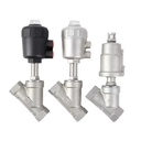 DK17A Pneumatic Angle Seat Valve - Threaded, Stainless Steel / Plastic Actuator