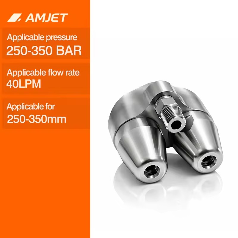 AMJET TurboRoot Cutter 400 250-350bar Sewer Cleaning Nozzles 40lpm Sewer Nozzles Sewer Jet Nozzle Sewer Cleaning 1/4 Thread