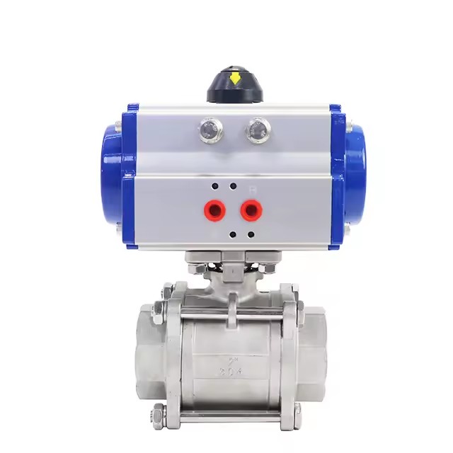 DK66-3PS 2 Inch Stainless Steel 304 Three Pieces 2 Way Pneumatic Ball Valve