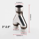 MX Exhaust Automotive High Performance SS409 Material Exhaust Y Pipe for Exhaust System