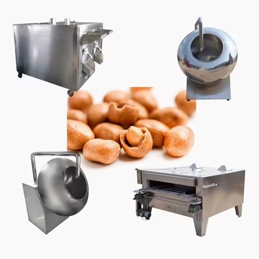 High Efficient Peanut Snacks Sugar Flour Popcorn Chocolate Coating Nut Production Line Making Coated Peanuts Nut Coated Machines