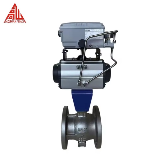GS PQ340W Pneumatic Half Ball Valve Stainless Steel CF8M DN100 Flange Eccentric Hemispherical Valve