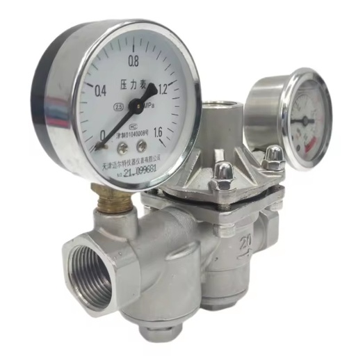 Stainless Steel Female NPT/BSPT Gauge Meter Heating System Regulator Valve Manual Power Water Pressure Reducing Valve