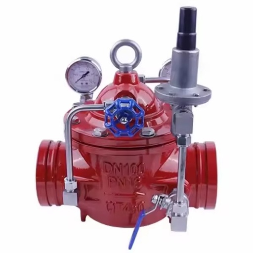 Adjustable 8200X-16Q Ductile Iron Grooved Pressure Reducing Valve Manual Clamp Type DN50-DN600