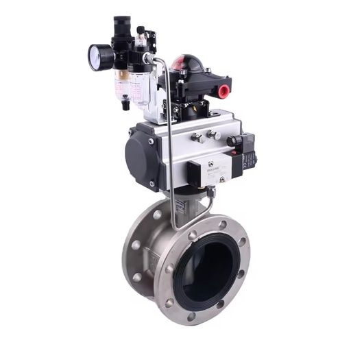 Factory High Quality Custom Stainless Steel Pneumatic Pneumatic Actuator Flange butterfly Valve