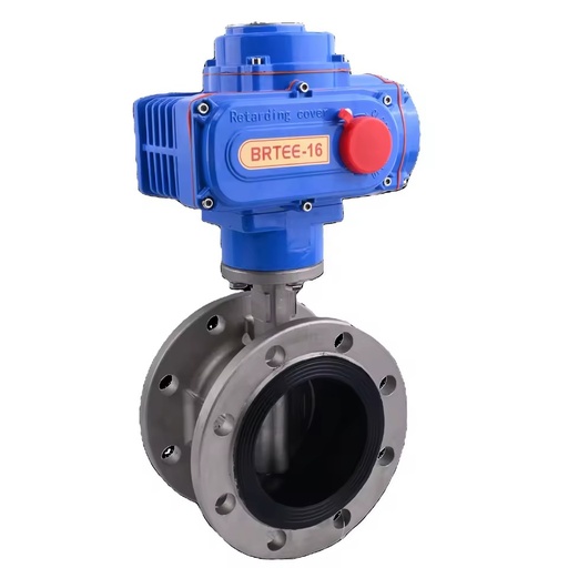 Custom PN16 DN100 Electric Actuator Flange Connection Stainless Steel Butterfly Valve for Water Gas Oil High Quality