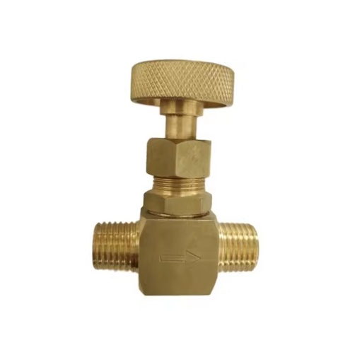1/4-MXM Brass Needle Valve 1000psi Male to Male NPT