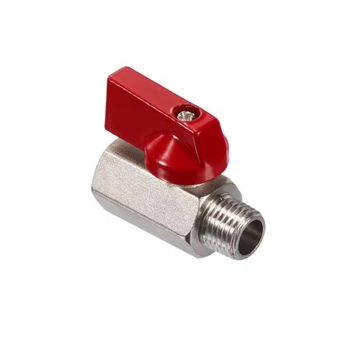 1/4 NPT Female to Male Brass Manual Gas Mini Ball Valve Shut-Off Valve
