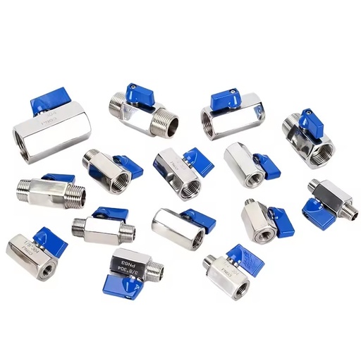 Mini Stainless Steel Ball Valve Manual Power Water Pipeline Internal External Thread 16/25MPa Medium Temperature OEM Available 1