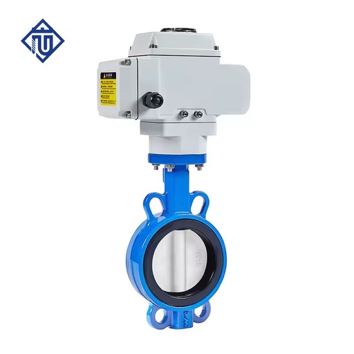 Custom Motorized Wafer Butterfly Valve Electric Actuated Soft Seal Ductile Iron
