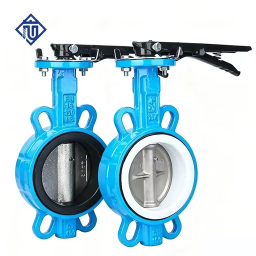 Ductile Iron Manual Lever Operated Soft Seal Centric Wafer Butterfly Valve