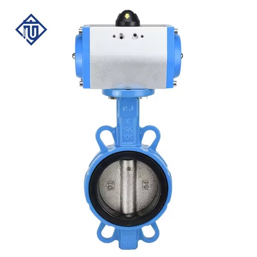 Pneumatic Wafer Butterfly Valve for Water Treatment PN10 PN16 EPDM Soft Seal Air Operated