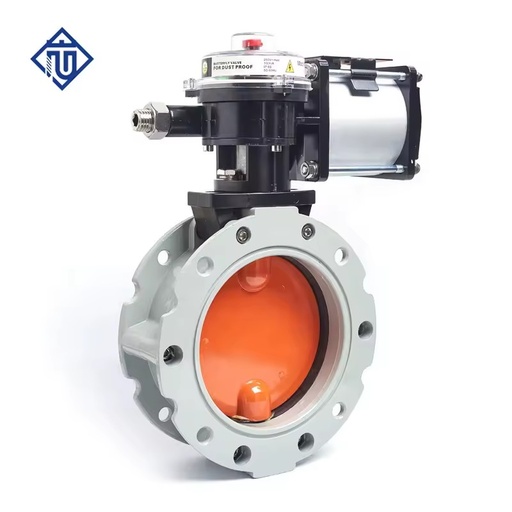 Single/Double Flange Pneumatic Powder Butterfly Valve for Cement Silo Bulk Discharge