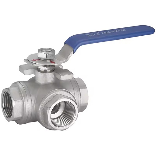 2021 Made T Type DN15 3 Way Thread Ball Valve of 304 SS Use Water Oil Gas Weak Acid