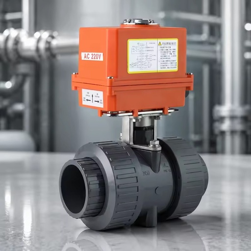 RDNT-002 DN40 PTFE Body 2-way Proportional Electric Water Control Flow Actuator Ball Valve OEM