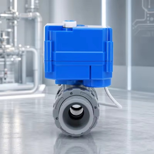 Factory in Stock OEM Electric 2-Way Ball Valve with Double Unions CPVC/PVDF IP67 High Temperature Water Control