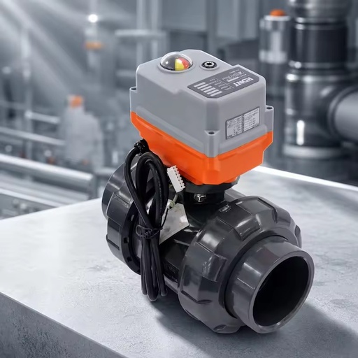 Electric Double Union Ball Valve DN50 Water OEM PVC PN10 Medium Temperature