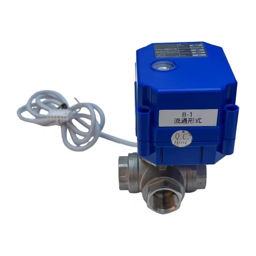 5V/220V Mini Thread 3-Way DN15 1/2'' SS304 Stainless Steel Motorized Electric Ball Valve IP67 CE Certified Water Gas Low Temp