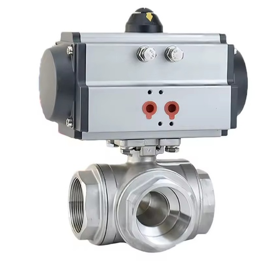 ANSI/GB Pneumatic 3-way True Union NPT Internal Thread Ball Valve SS304/316 PN10/PN16 Water General Application OEM