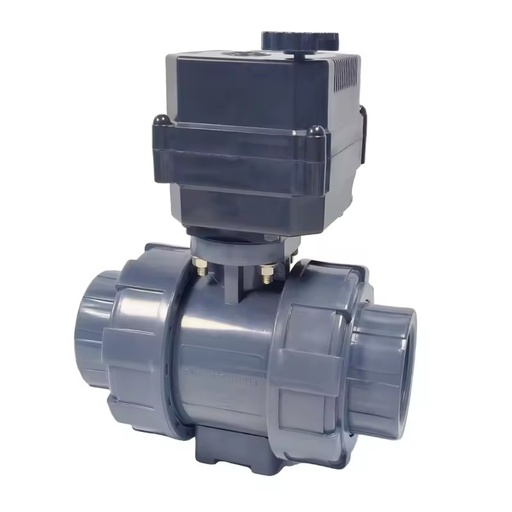 Electric Motorized 2-Way Plastic Ball Valve DN50 (2-inch) NPT Connection for Water/Oil/Gas Flow Control