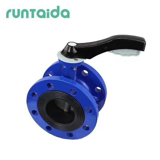 DN150 Ductile Cast Iron Worm Gearbox Handle Operated Double Flange butterfly Valve