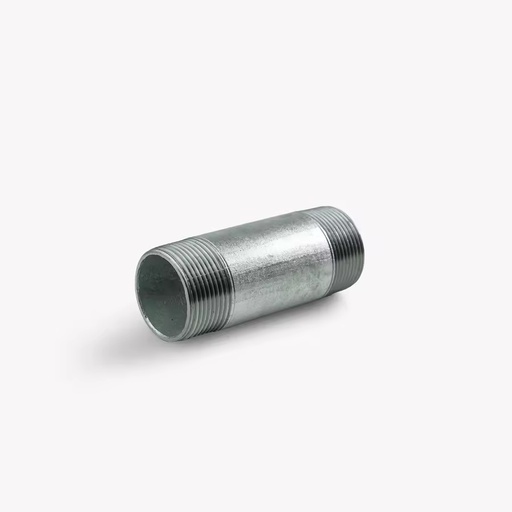 Straight Zinc Plated Steel Pipe Nipple 4 in NPT Female Thread High Pressure Corrosion Resistant for Plumbing Water Supply