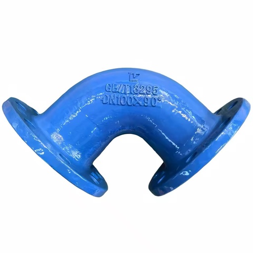 Rigid DN100 90 Degree Double Flanged Elbow Ductile Iron External Powder Coated Potable Safe Water