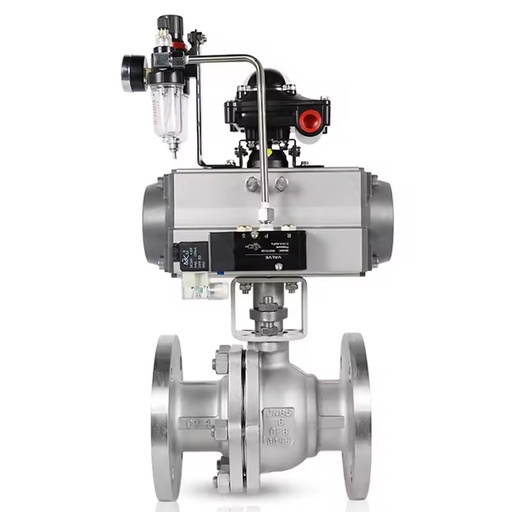 Shanghai Hugong Lianggong Jinggong Q641F-16P Pneumatic Floating Flange Stainless Steel Soft Seal High Temperature Ball Valve