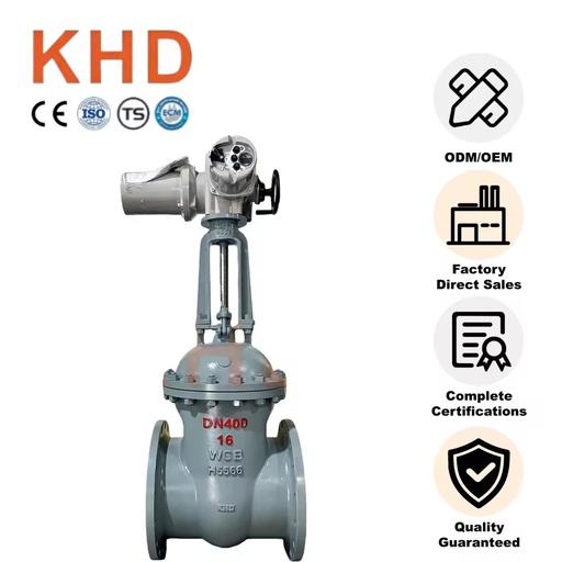 Factory Electric Gate Valve DN400 PN16 Flanged WCB Carbon Steel Good Corrosion Resistance Valve Hydraulic Actuator Available