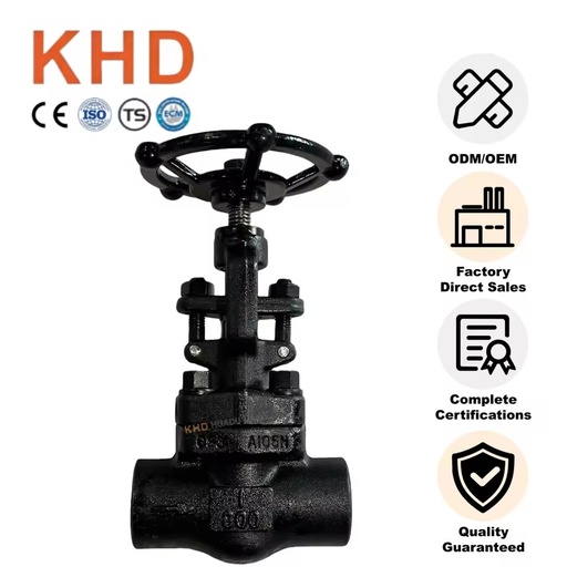 KHD Media Applications Gate Valve A105 Forged Steel Manual Gate Valve for Water Oil Gas Media