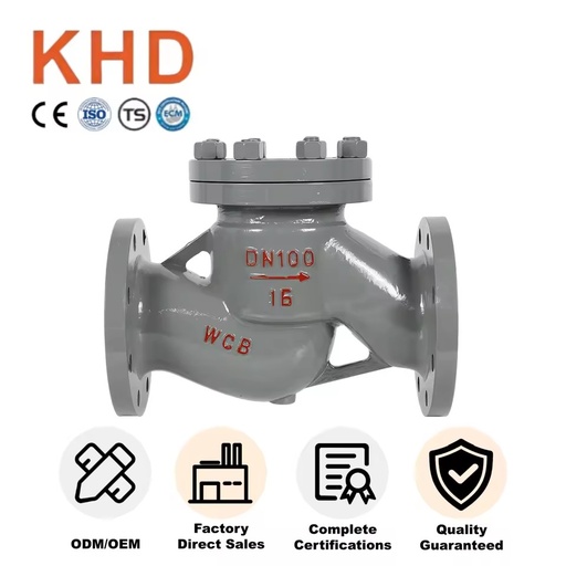 DN100 PN16 WCB Carbon Steel High Temperature Manual Lift Type Flange Check Valve for Water Media Non-Return NRV Check Valves