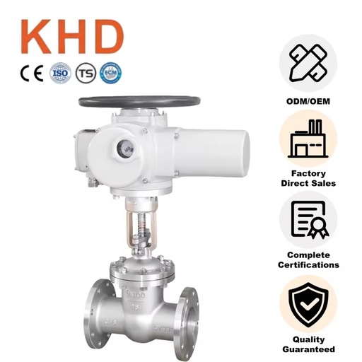 KHD DN100 16P Electric Flanged Gate Valve Cf8 Stainless Steel Electric Actuator Water Gate Valve