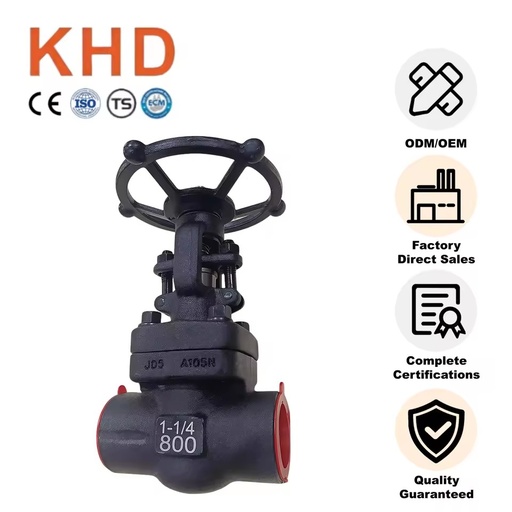 KHD DN32 A105 1-1/4 Inch 800LB Flanged Gate Valve Welded Forged Steel Gate Valve Socket Welding Socketed High-End Gate Valve