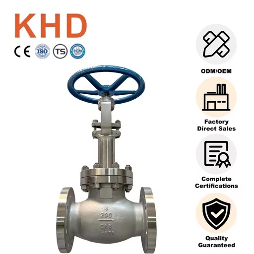 KHD High-Temperature CF8 CF3 CF8M CF3M Flange Globe Valve Stainless Steel Manual Stop Water Globe Valve