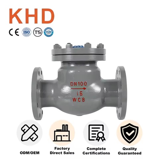 DN100 PN16 Manual WCB Carbon Steel High Temperature Swing Flange Check Valve High Pressure Non-Return Valve for Gas Oil Water