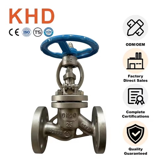 Customizable DN20 304 Stainless Steel Globe Valve Manual Flange Shut-Off for Water Pipeline Steam Shutoff Valves