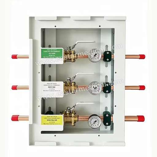 3-gas Medical Gas Zone Ball Valve Box Alarm Valve Box Ball Valves for Hospital O2 Air Vac CO2 N2 and N2O Etc 1-6 Gas Valve Box