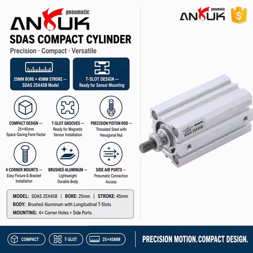 ANRUK CRB Series Compact Rotary Cylinder With High Torque Output and Precise Angle Control