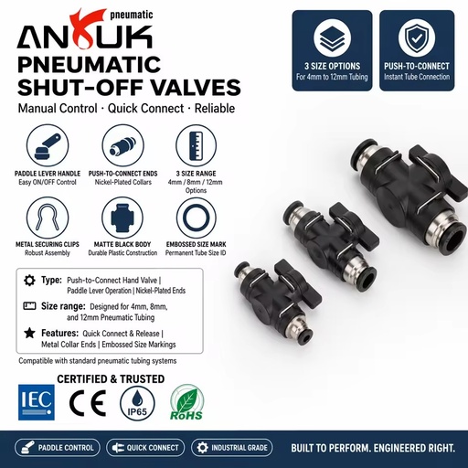 BUC Series Industrial Pneumatic Hand Control Valve New Plastic Air Speed Controller Fitting Solenoid Thread for Pneumatic