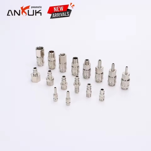 Anruk SPC 8 02 1/4 to 3/8 Inch Brass Quick Connect Coupling 1.0MPa Threaded Pneumatic Metal Air Fitting