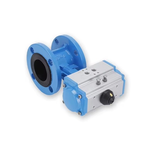 Pneumatic Double Acting Butterfly Valve D641X-16Q Flanged Ductile Iron Quick Shut-off Control Valve 304 Plate Made Mainland