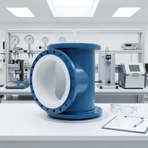 Corrosion Resistant PTFE Lined Steel Reducing Tee Smooth Pipe Fitting for Industrial Chemical Acid Transfer