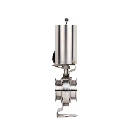 Sanitary Grade Silicone Seal Tri Clamp Pneumatic Butterfly Valve Stainless Steel