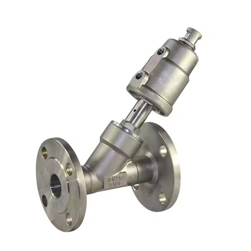 JTAIV High Quality Customized Pneumatic Flange Angle Seat Valve 80mm Stainless Steel SS304/316 PTFE Sealing for Pharmaceutical