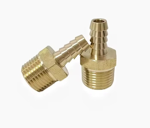 Pipe Fitting and Air Hose End Fittings 1/4" Barb X 1/2" NPT Female Thread Brass Male Pipe Adapter for Water Application