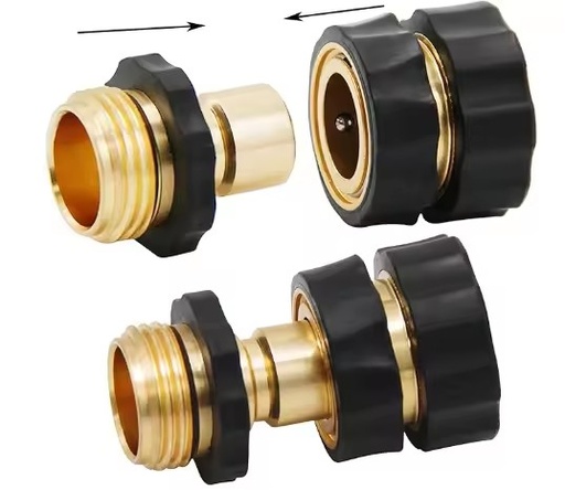 3/4" Brass Yellow Water Garden Hose Connector Female Quick Release ANSI Standard PN25 Pressure Flexible Forged